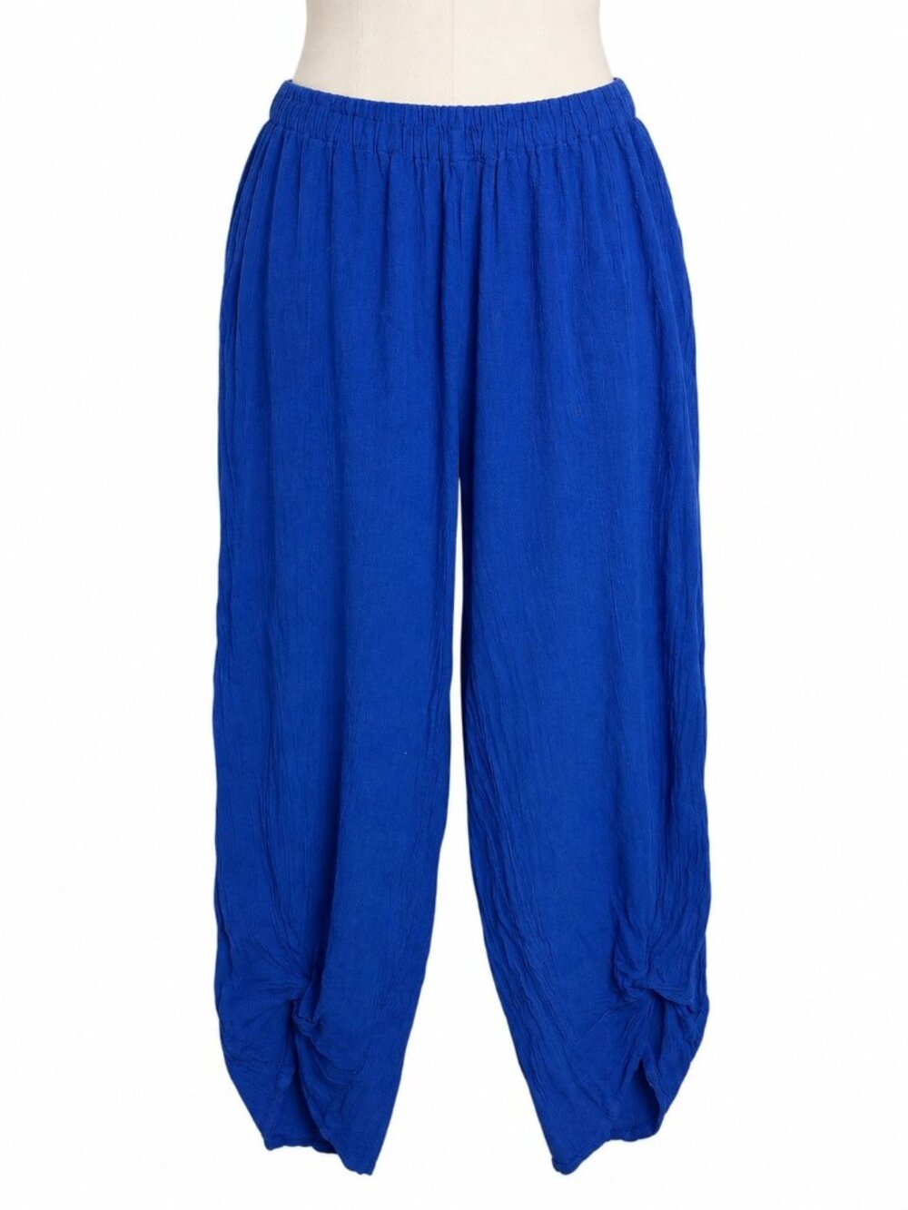 Oh My Gauze Zoey Pants XXL Cobalt Blue Cotton Gauze Lagenlook Size 3